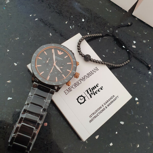 סט צמיד ושעון ארמני לגבר דגם Emporio Armani AR70002B